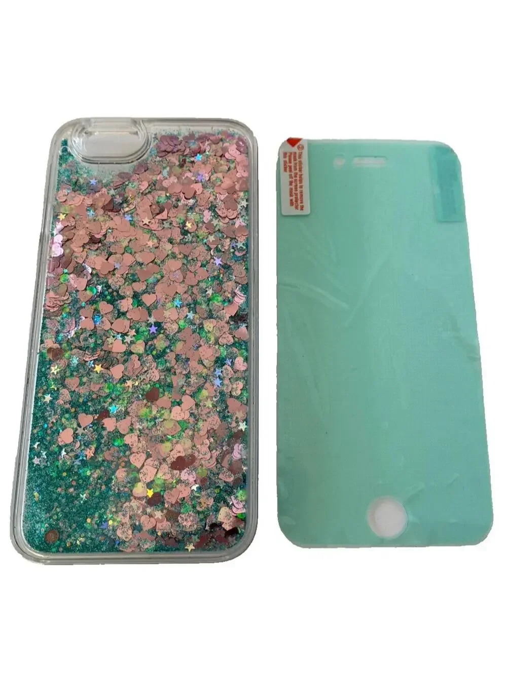 iPhone 6s Hard Case Cover Sparkly Glitter + Screen Protector Combo